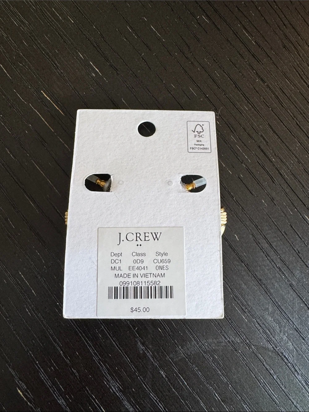 J. Crew two-tone woven/wrapped earrings. Gold hardware. NWT.